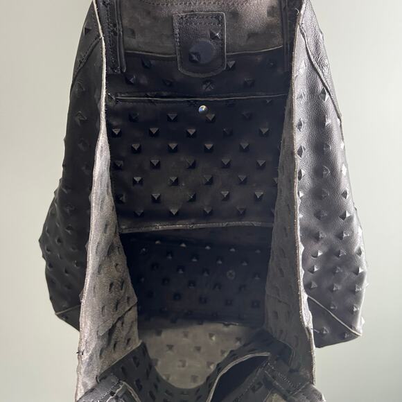 Streets Ahead The Charlotte Pyramid Tote Black Leather Shoulder Bag Hobo - Picture 5 of 8